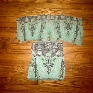 Reserved-Elie Tahari 100% silk two piece top